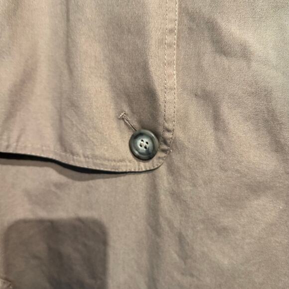 Vintage Mocha Trench Coat Ladies 12 Reg Washable Timeless Layering Pockets - Picture 8 of 10
